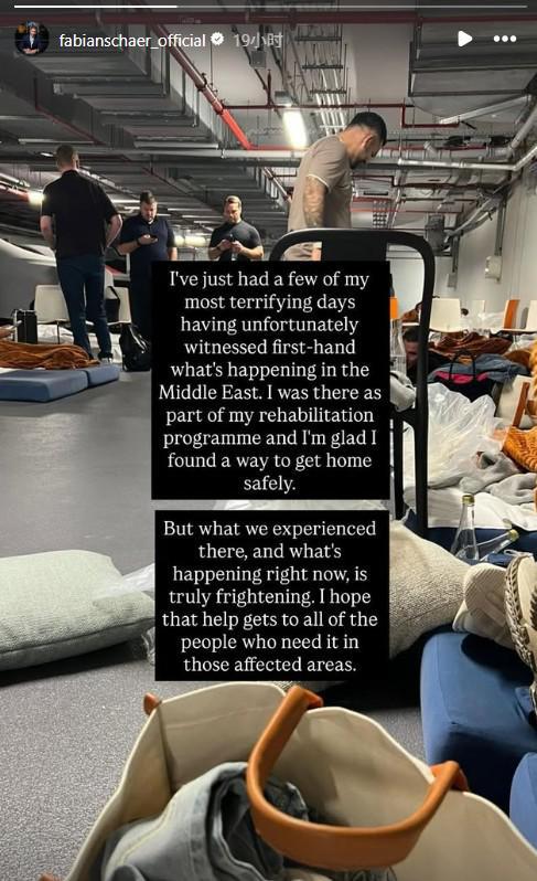 米乐-本在中东养伤，舍尔：我经历了人生最恐怖几天，已平安回英国